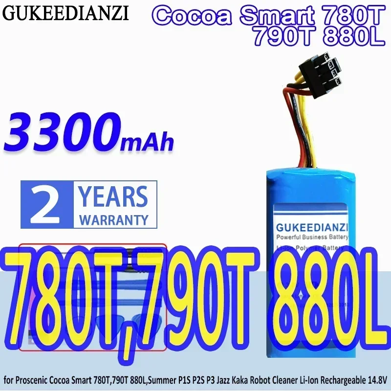 High Capacity GUKEEDIANZI Battery  3300mAh for Proscenic Cocoa Smart 780T 790T 880L Summer P1S P2S P3 Jazz Kaka Robot Cleaner