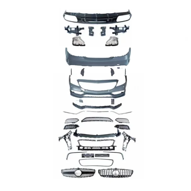 High Quality New W218 C218 CLS63 AMG Style Bodykit Front/Rear Bumper Diffuser Grille Plug Play Bolt-On Mercedes-Benz 2015-2018