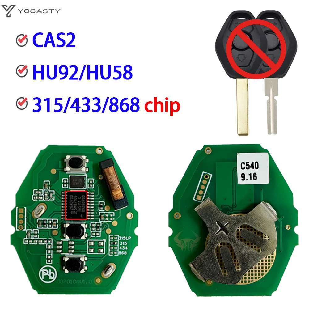 YOCASTY 5WK49125 5WK49127 5WK49147 CAS2 CAS 2 Remote Car Key PCB For BMW X5 E70 1 E87 3 E46 5 E60 E61 6 E63 E64 Series