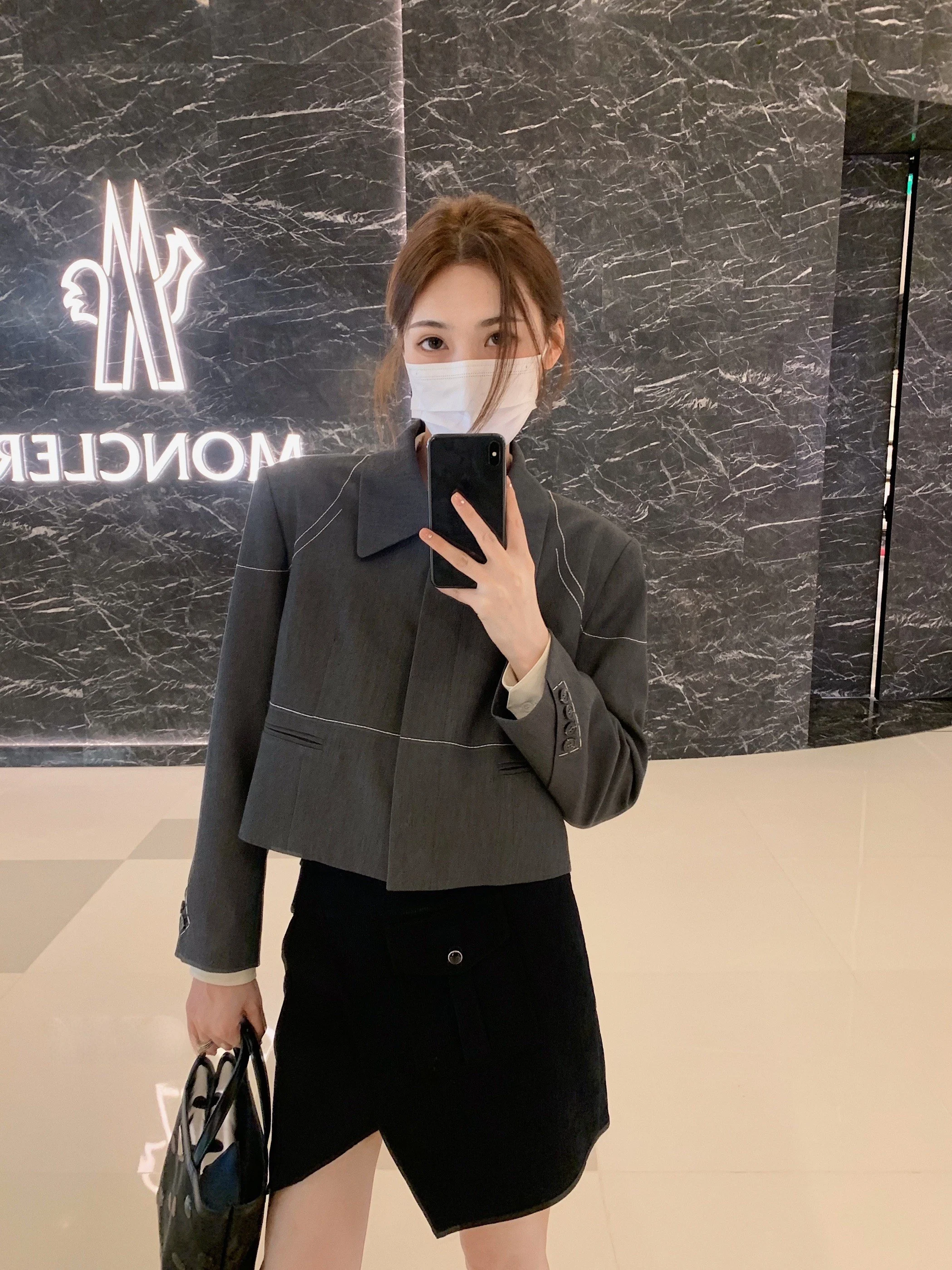 

Aaaaxbbb ey ort Suit Jaet Women's Faion Street Sle High-End Feelings Commute Windbreaker Straight Cut Long Sve