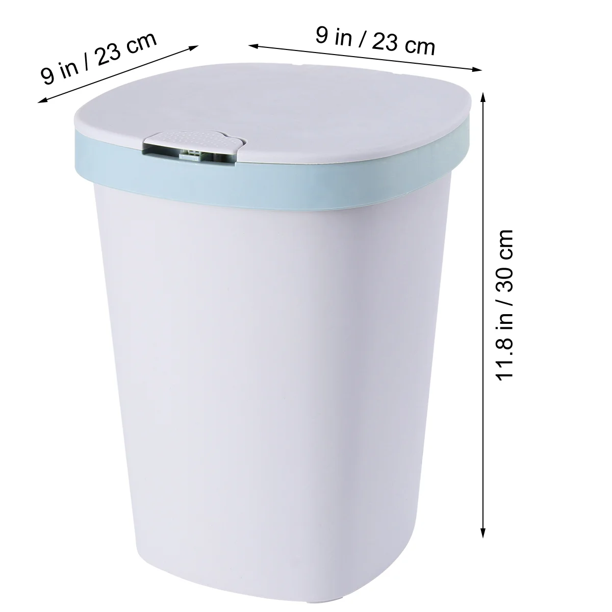 Office Waste Container Trash Can with Lid Pedal Simple Paper Basket Push-button