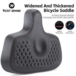 WEST BIKING MTB Comfortable Wide Saddle Electric Bike Scooter Seat Silicone Gel Massage Moutain Bike Shock Absorption Saddle