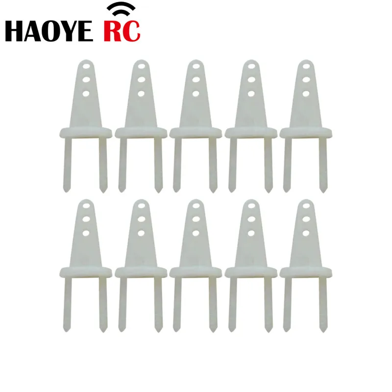 Haoye 20 Pcs Zip Horn Nylon Twin Needle Pin Horns Color White RC Airplanes Parts Electric Plane Foam Model Replacement Accessory