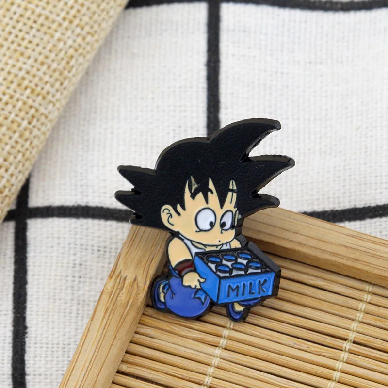 Pin esmaltado de Dragon Ball para niños, insignia de figura de acción de Anime, broche de joyería, regalo de fiesta, venta al por mayor