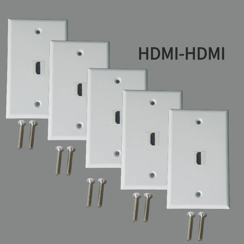 5pcs 1 Port HDMI Female to Female In-Line Wall Panel Jacks