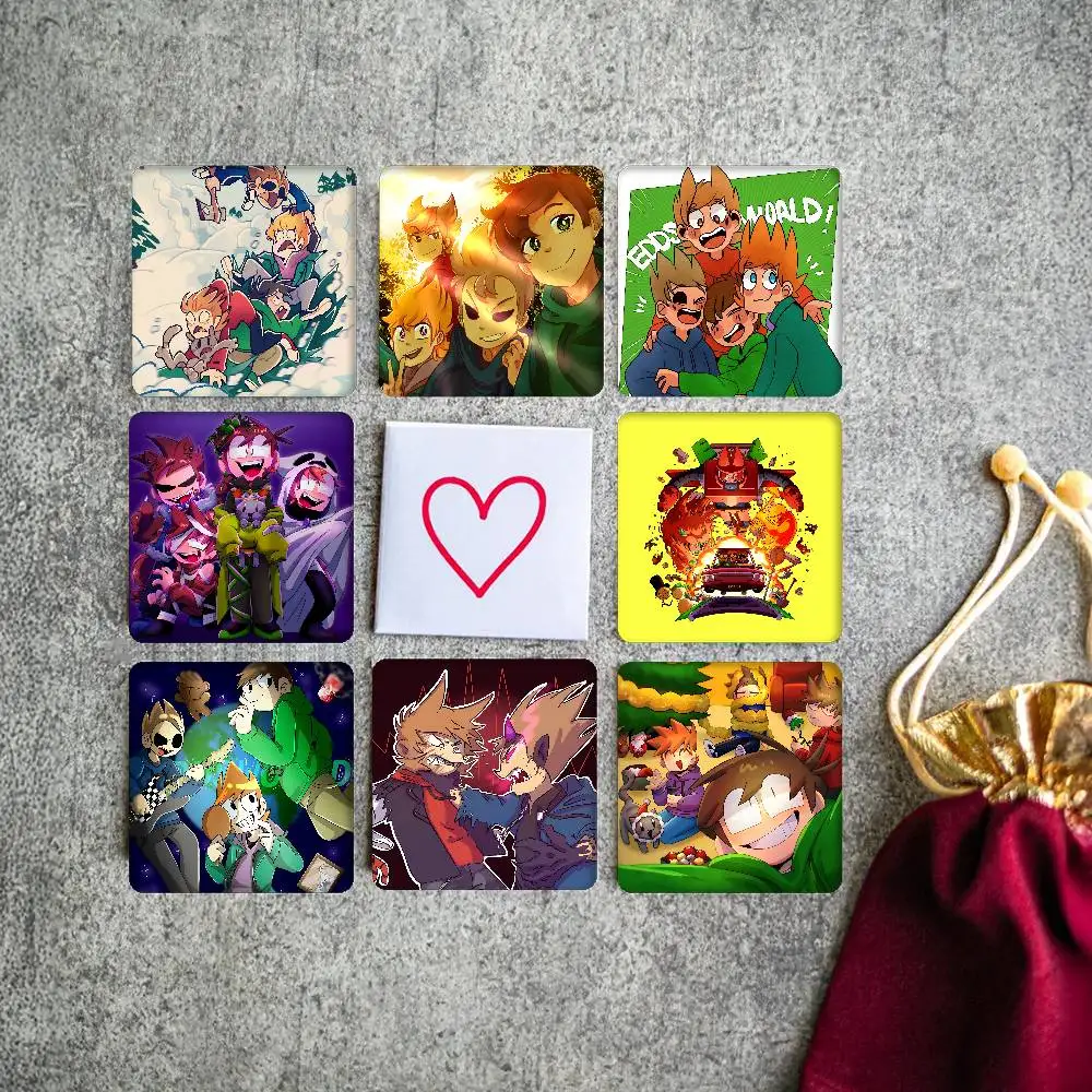 Animated E-Eddsworld Magnet Personalized Fridge Magnet Square Shape Fridge Refrigerator Wall Door Decoration