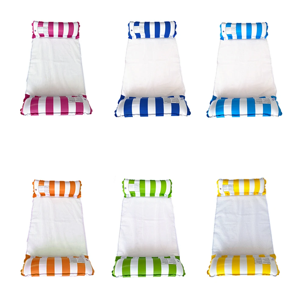 1 قطعة اثنين أنبوب مستقيم شريط أرجوحة طوي بولي كلوريد الفينيل نفخ العائمة صف حمام سباحة مقعد تعويم #6