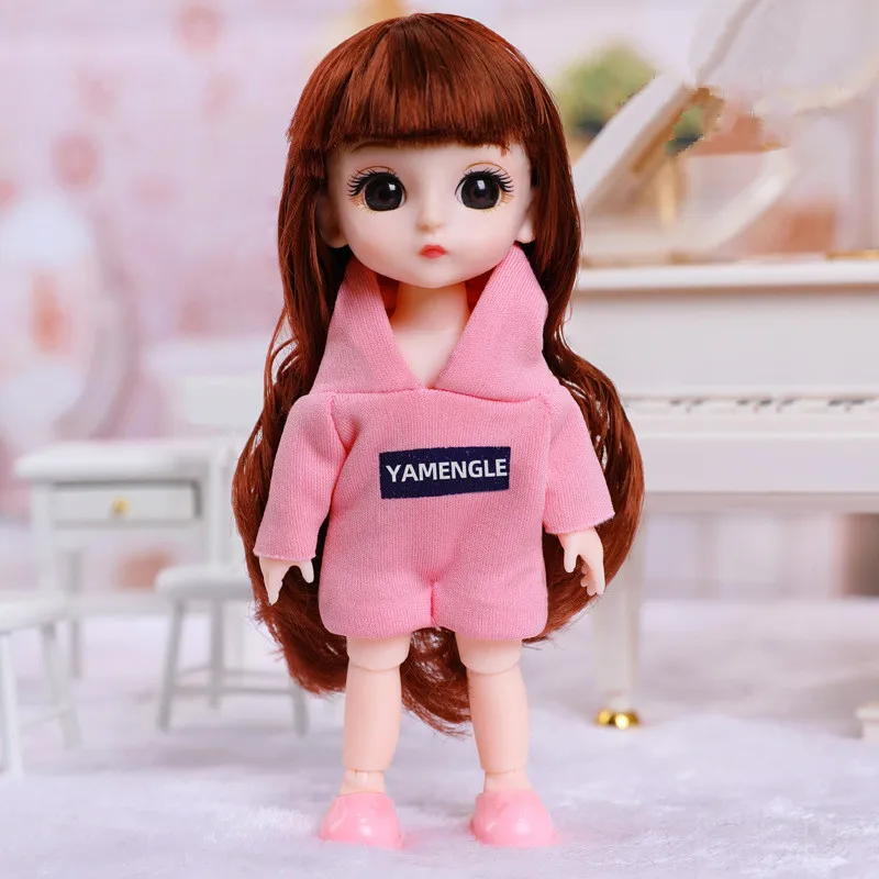 Princess  BJD 1/12 Doll with Clothes and Shoes 16cm Movable Joints Sweet Face Figure Christmas Birthday Gift Toys for Baby Girl