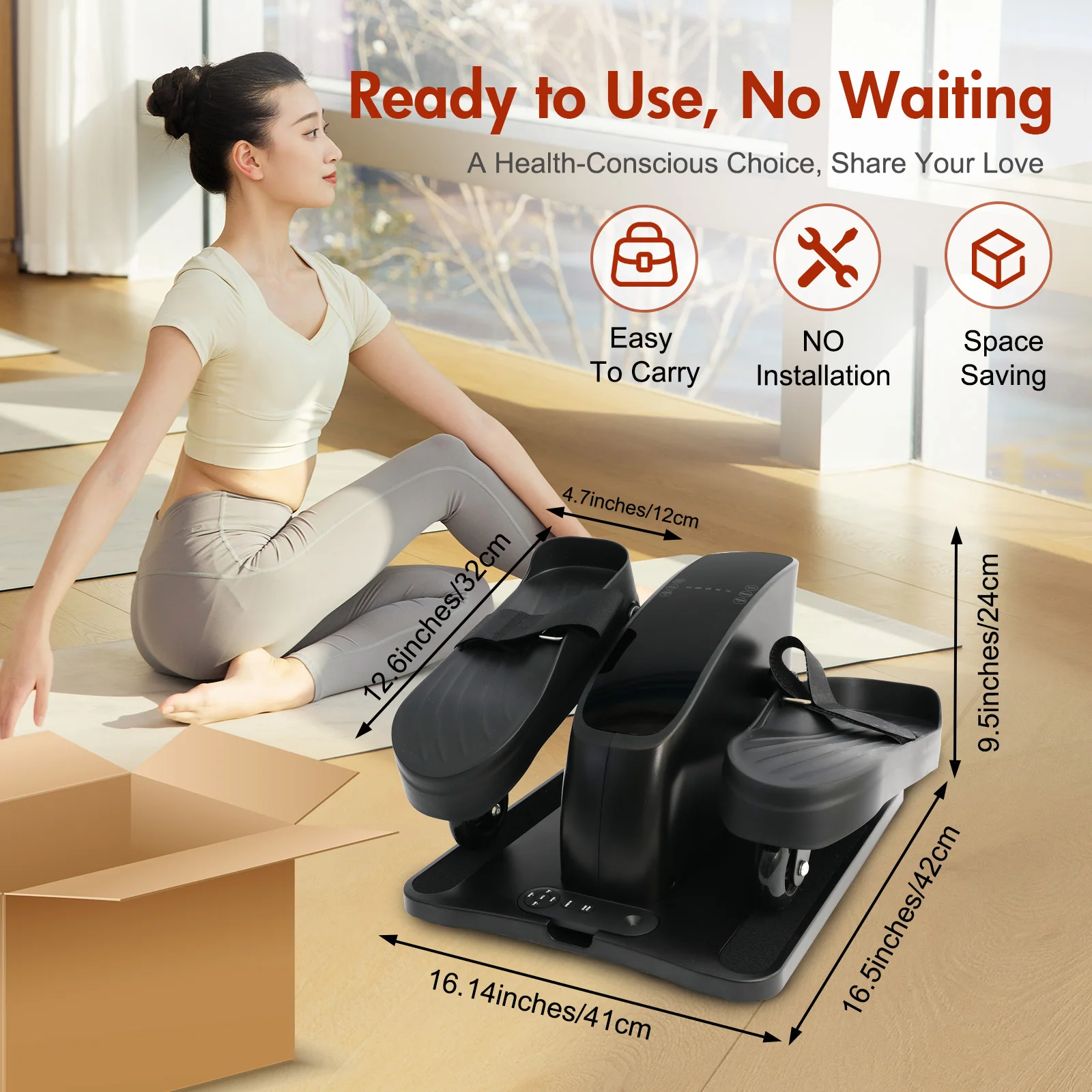 مدرب كهربائي بيضاوي الشكل يجلس الساق التمارين المحمولة دواسة صغيرة المدرب 12 سرعة قابلة للتعديل التحكم عن بعد للمكتب المنزلي