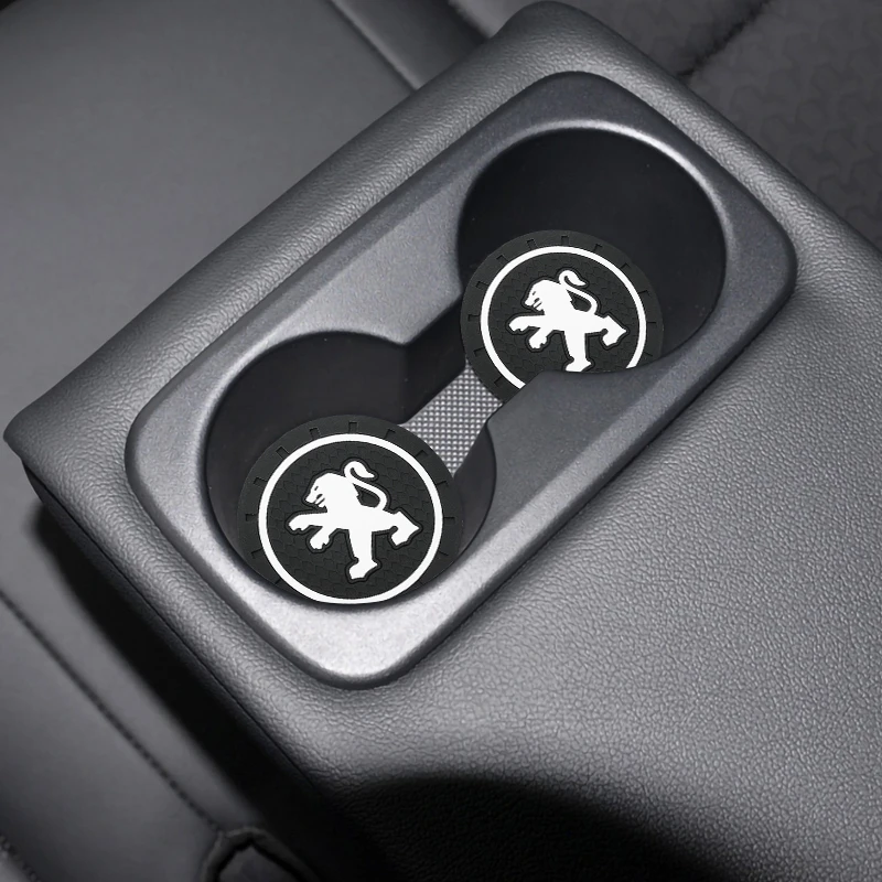 Car Anti-slip Coaster For Peugeot 308 207 407 208 307 508 206 807 Car Styling Water Cup Holder Logo Pad Mat Interior Accessories