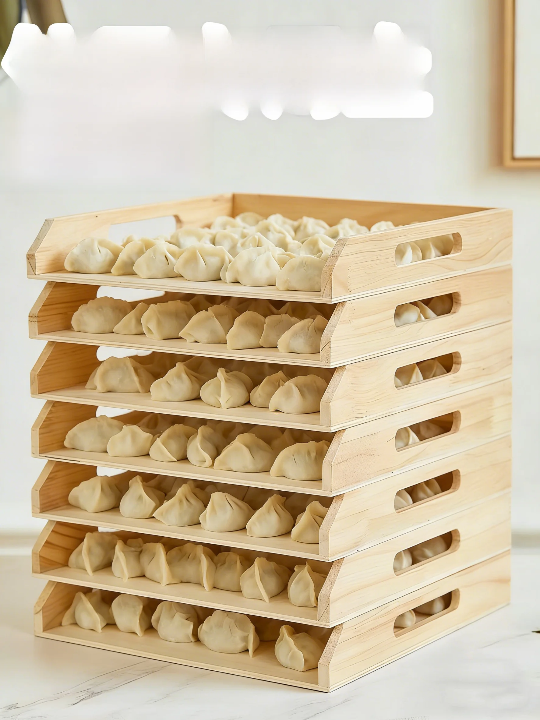 Commercial Kitchen Utensil Storage - Drewniana, wielowarstwowa taca na pierogi do