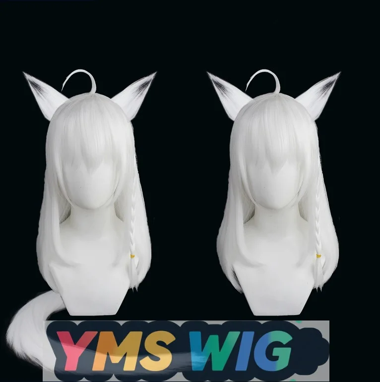 

[YMS WIG] Виртуальный прямой потоковый хост Vtuber Little Fox White Snow Blowing Косплей Парик