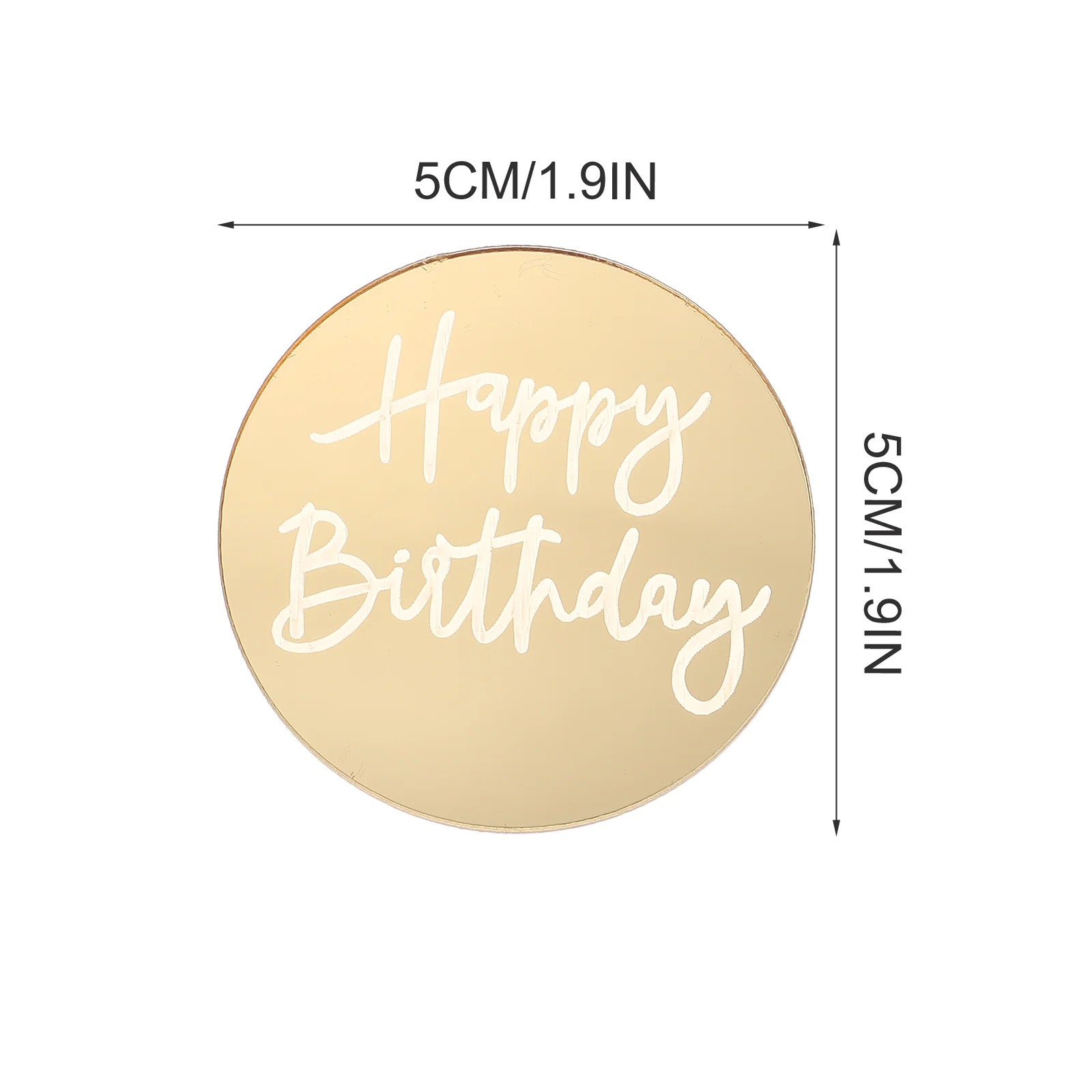 

20Pcs Birthday Cake Decor Acrylic Engraved Cupcake Toppers Delicate Round Discs Multi-Function Cake Accessory Engraved Toppers