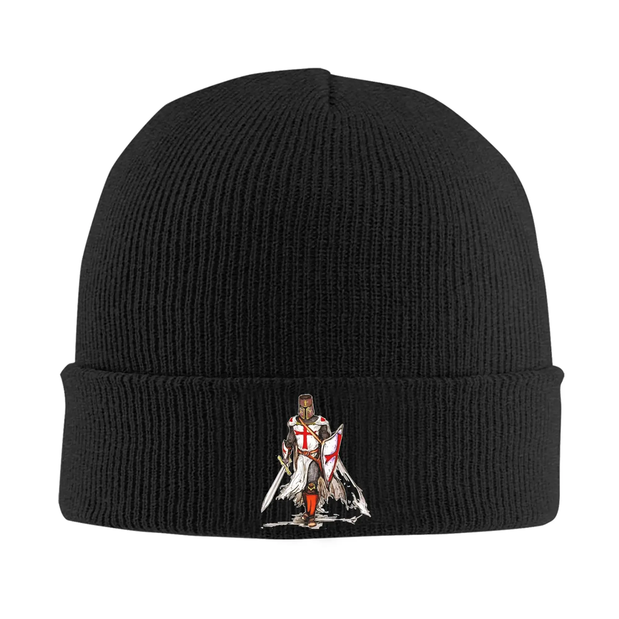Gorro unisex holgado Deus Vult - Gorro de punto cálido de invierno con accesorios de caballero templario