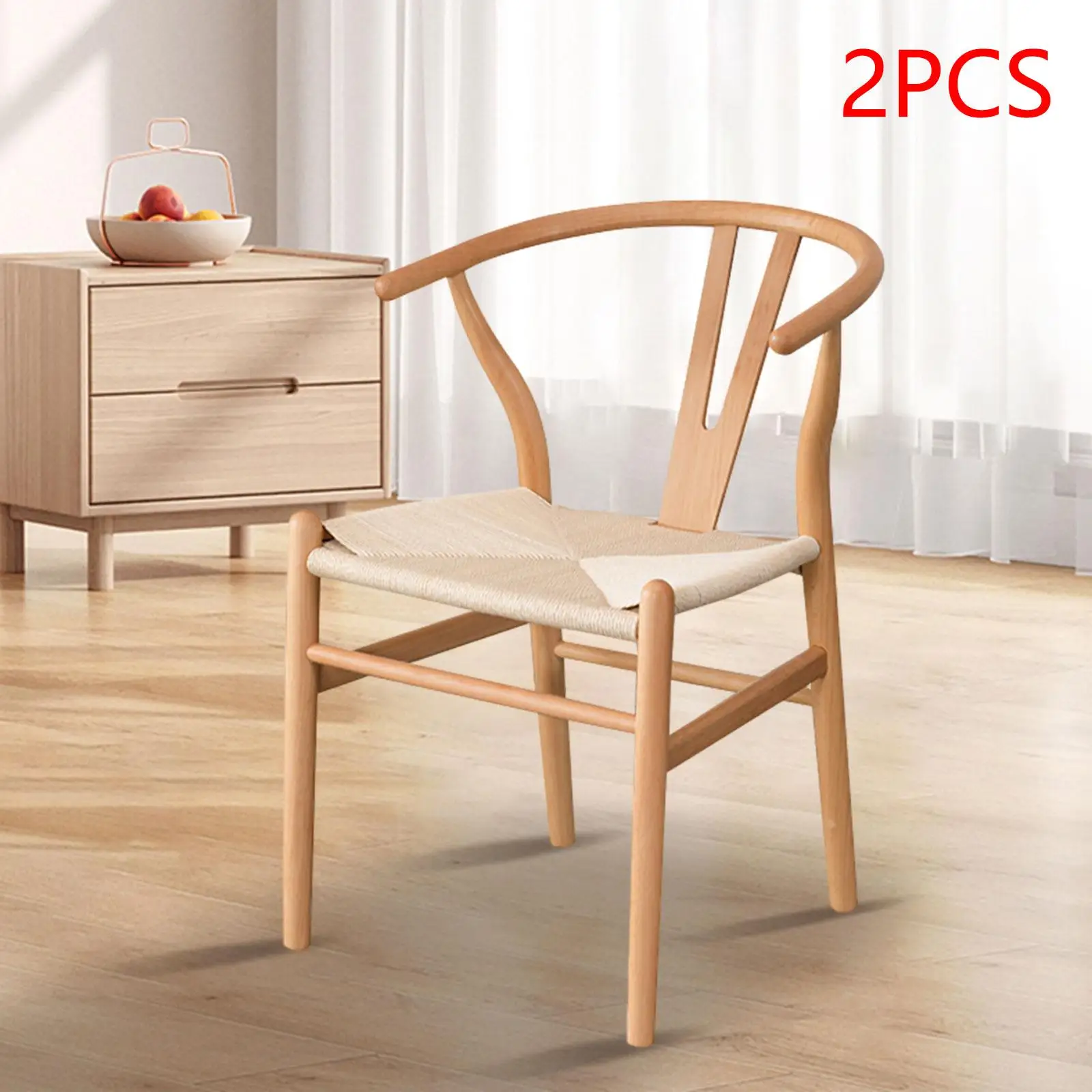 

2 Pieces Dining Chairs Vintage Design Wood Chairs for Dining Room Party Cafe