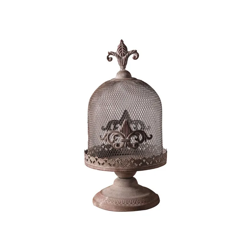 wrought iron industrial wind candle holder B & B bedroom decoration handicrafts retro birdcage candle holder