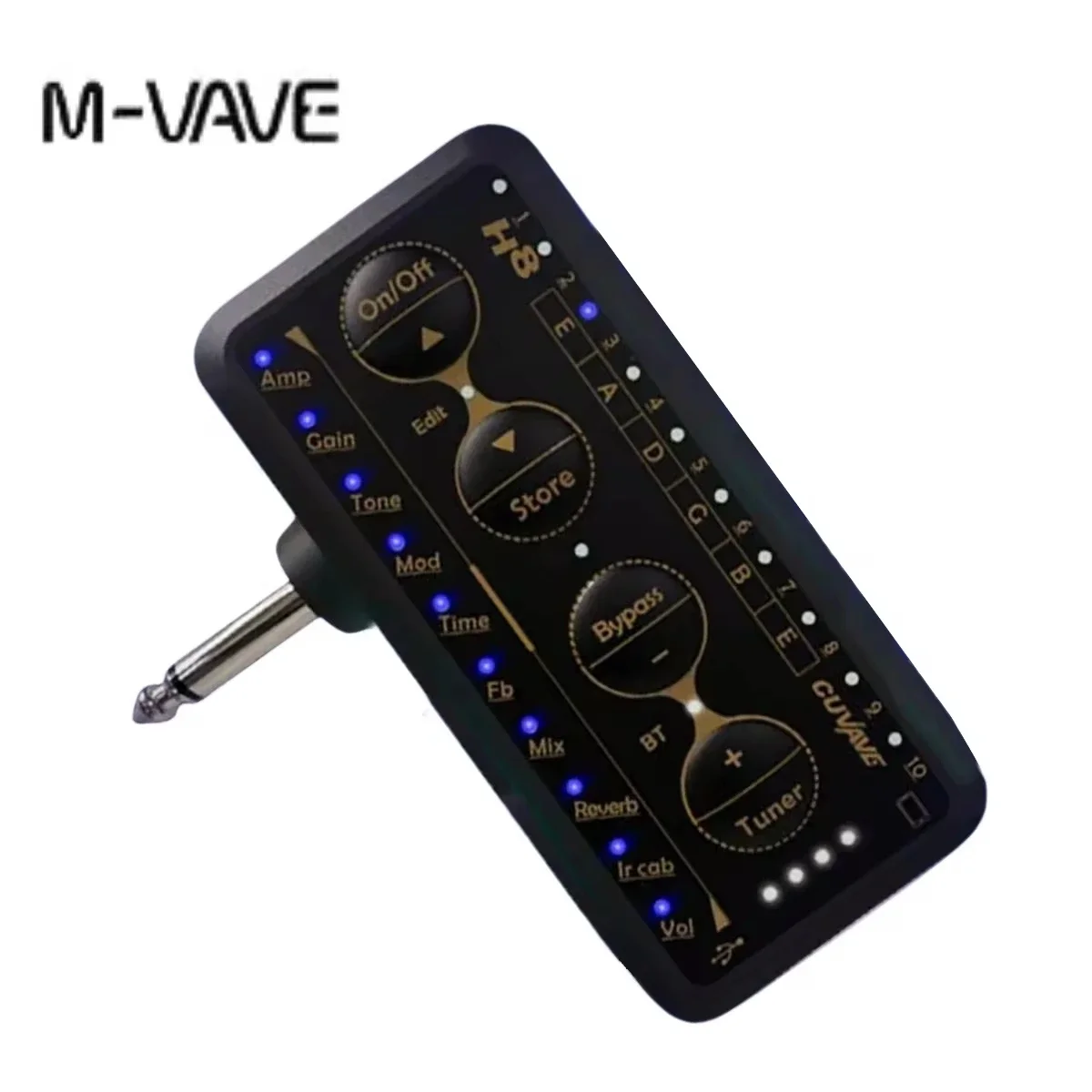 

M-VAVE H8 Guitar Headphone Amplifier, Portable Rechargeable Mini Headphone Amp, Built-in Delay Reverb for Electric Bass Picks