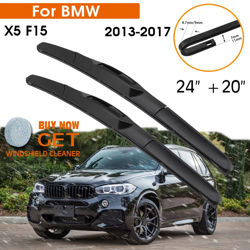 

Car Wiper Blade For BMW X5 F15 2013-2017 Windshield Rubber Silicon Refill Front Window Wiper 24"+20" LHD RHD Auto Accessories