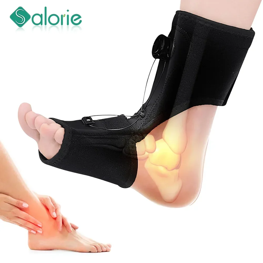 Plantar Fasciitis Night Splint, Drop Foot Orthopedic Brace Adjustable Rotating Knob Support for Foot Drop Achilles Tendonitis