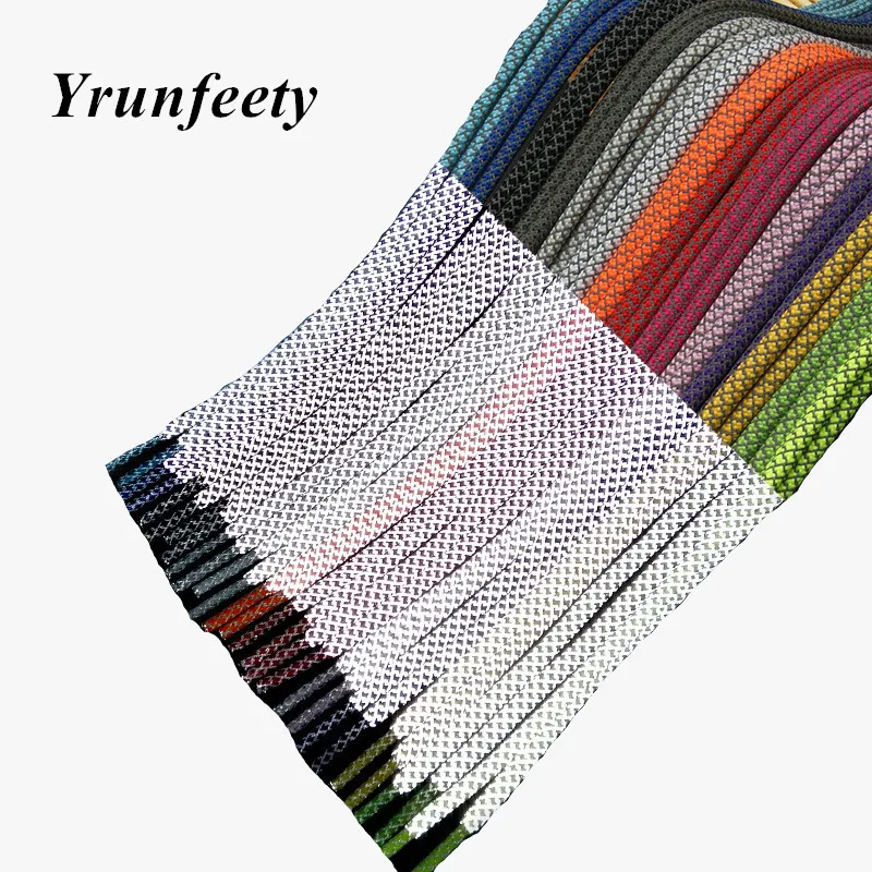 

New 3 Pairs 5MM Thick Round Reflective Shoe Laces Safety Highlight Rope Laces Round Shoe Laces Reflective Shoelaces for Sneakers