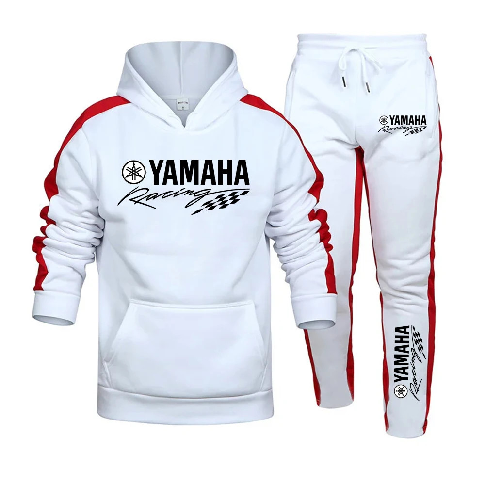 New trendy and fashionable men's Yamaha logo sports suit hooded sweatshirt sports pants high-quality men's daily casual sports j