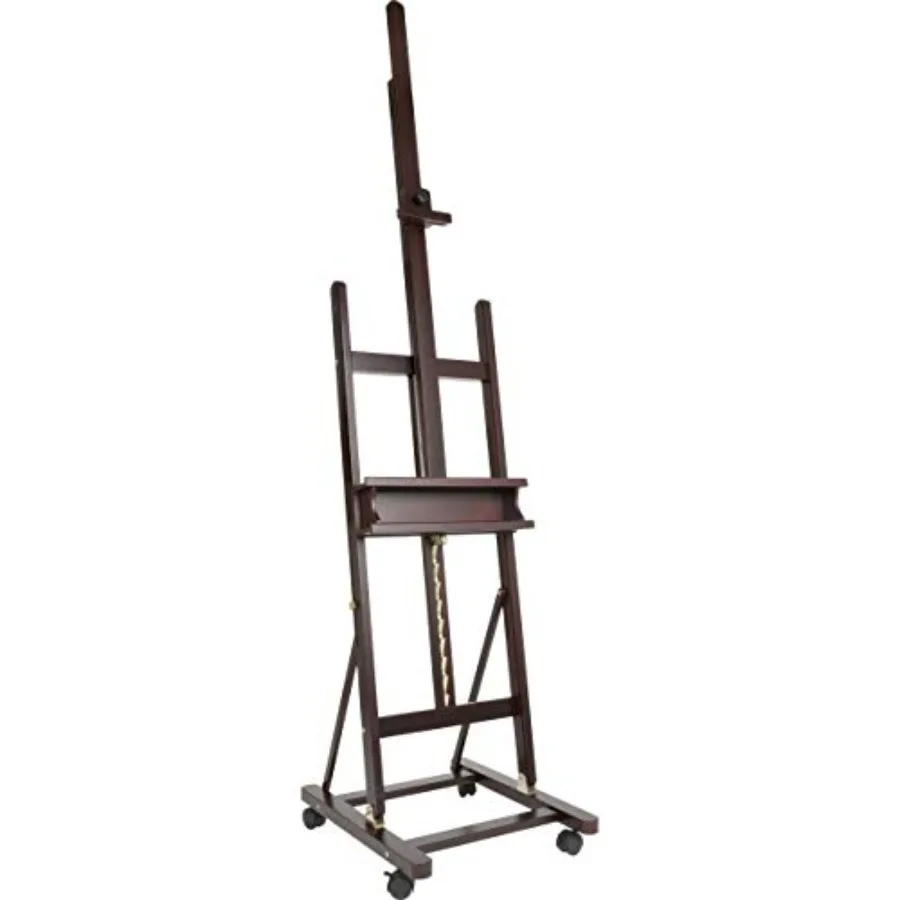 

Wooden Easel - H-Frame Studio Easel for Tabletop Easels for Painting and Drawing Desk Supports Canvases Up to 71" Mahogany Fini