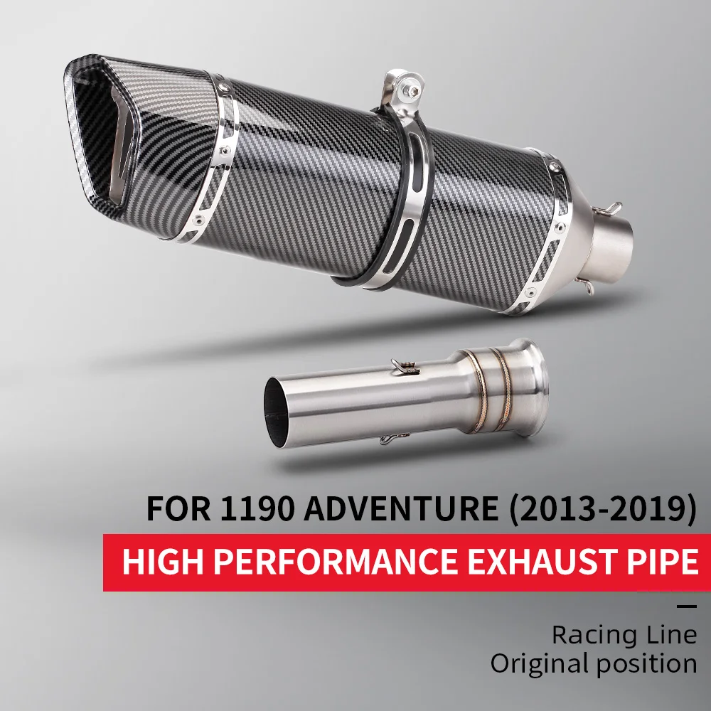 

For Duke 1050 1090 1190 1290 ADV Motorcycle Exhaust Modified stainless steel Middle Link Pipe Connection 51mm Muffler