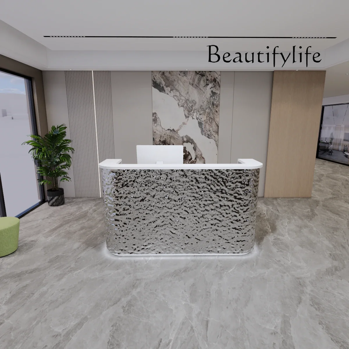 XX Stainless Steel Company Front Desk Light Luxury Clothing Store Checkout Page Store Small Beauty Salon Bar Agency Reception