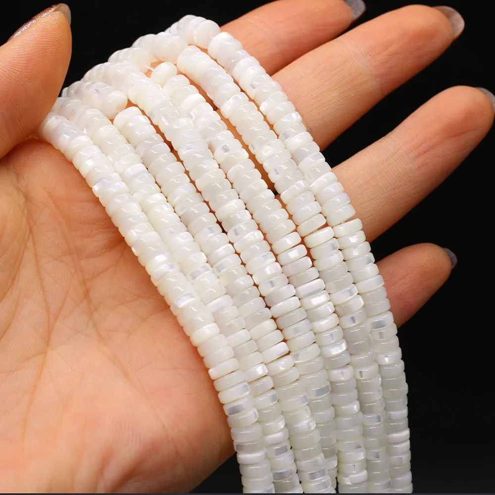 

100% Natural Freshwater Shell Bead Round Disc Punch Shell Bead for Jewelry Making Diy Bracelet Necklace Accessories