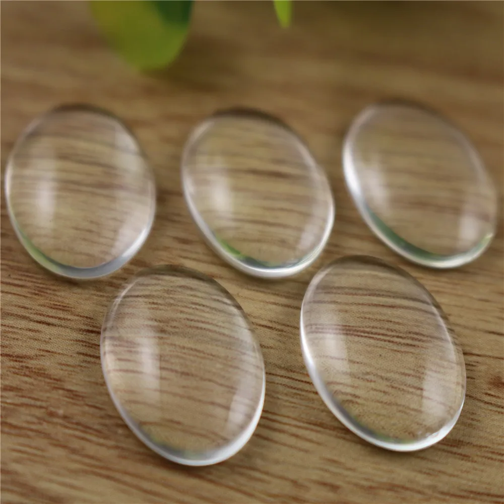 

8pcs/lot 18x25mm Oval Flat Back Clear Glass Cabochon, High Quality, Lose Money Promotion!!!(Z3-06)