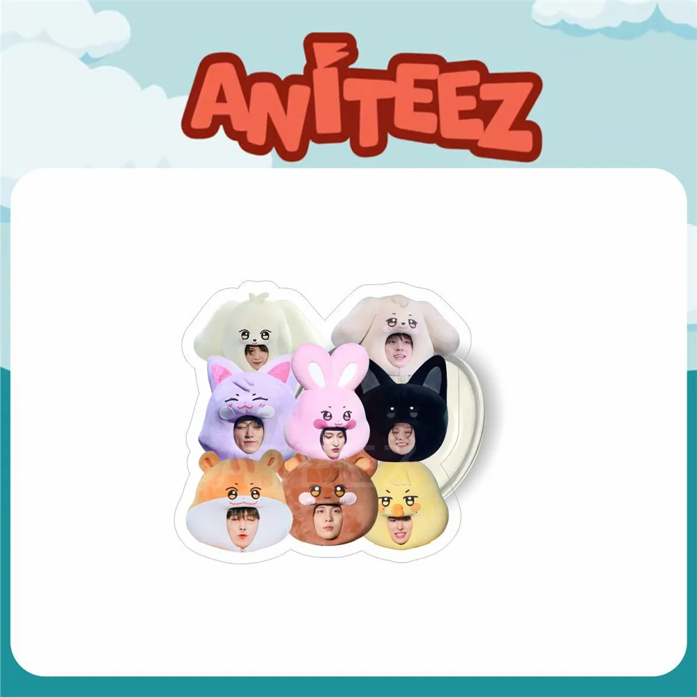 KPOP ATEEZ Cartoon Phone Stand Double Sides Acrylic Retractable Mobile Phone Stand San MINGI Yunho Hongjoong Fans Birthday Gift