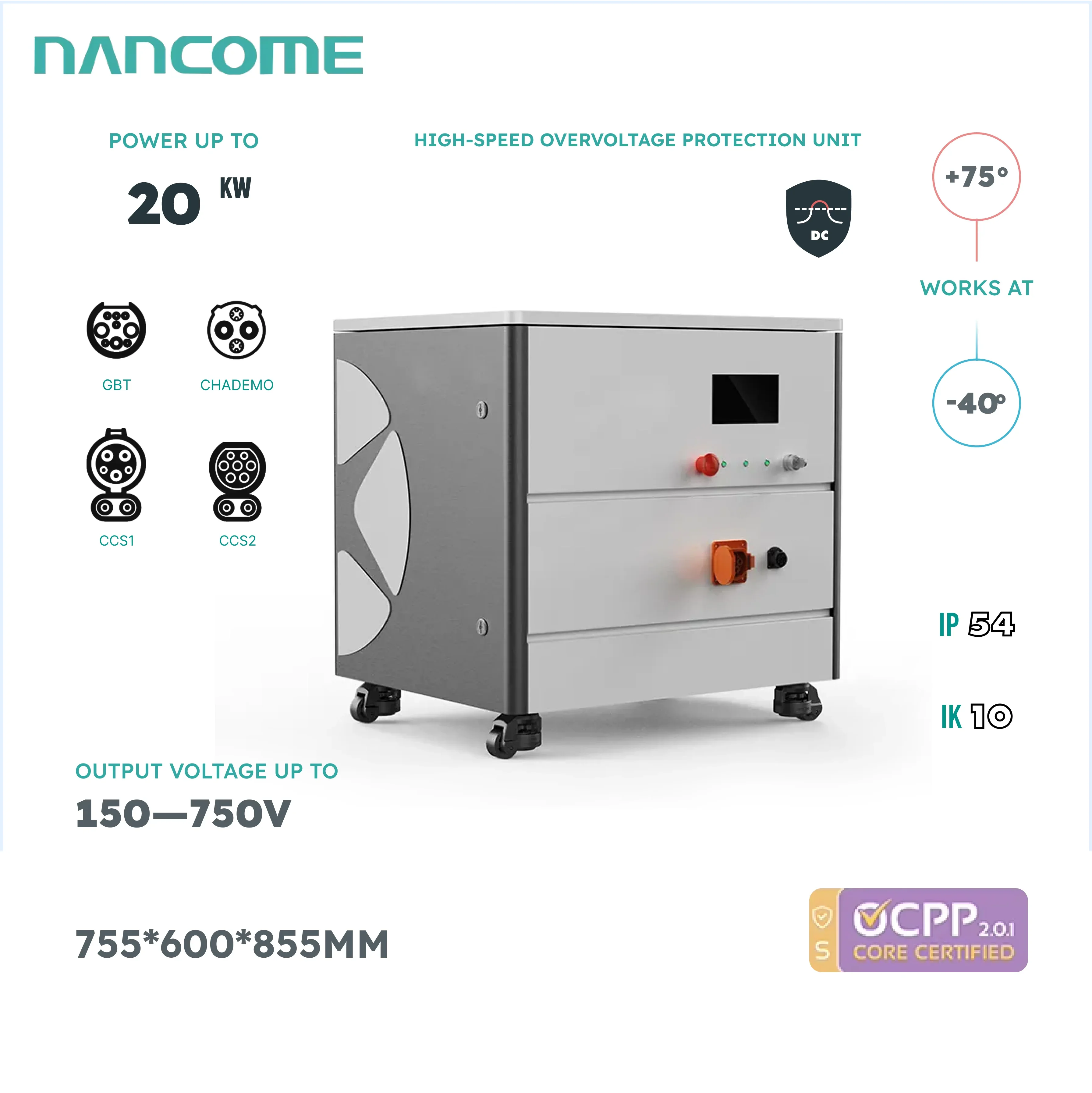 Nancome Emergency Road Rescue Portable Mobile Battery EV Charger DC Fast Charging Station New Condition with Energy Storage 20kw