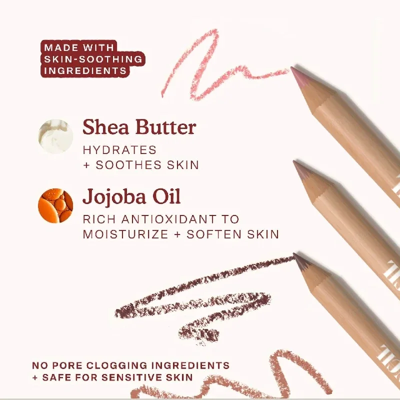 Face Secret 3 unidades / conjunto tons de café bege fosco delineador labial à prova d'água, de longa duração, veludo suave natural batom lápis macio