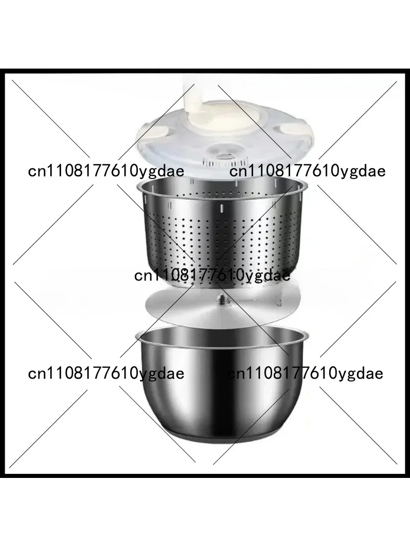 Stainless Steel Salad Spinner Dryer - Fruit & Vegetable Dehydrator, Washer, Spin Dryer, Kitchen Cleaning Tool