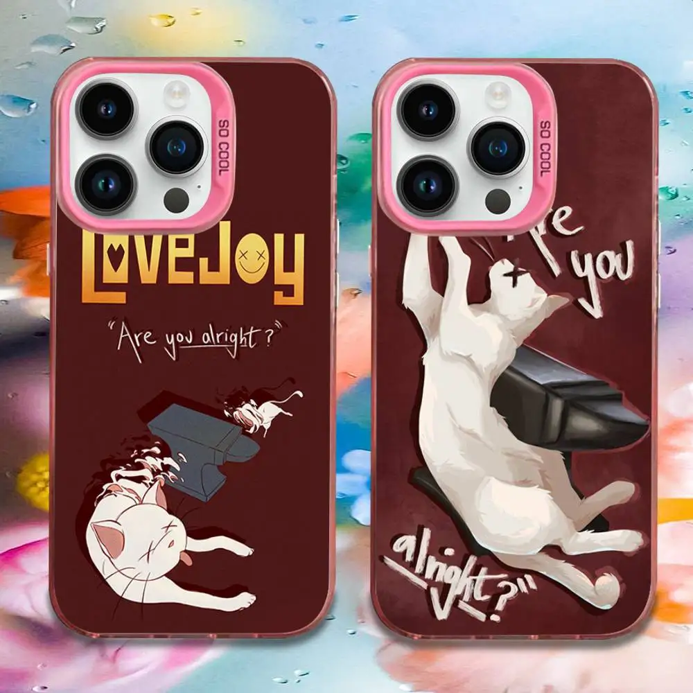 

Cartoon Lovejoy Band Phone Case For iPhone 16,15,14,13,12,11,Mini,Pro,E,MAX Pink Candy Matte Shockproof Cover