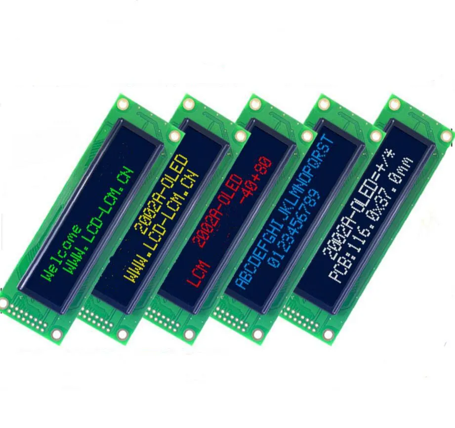 16x2 Character OLED with SPI Interface 1602 Character OLED Display Module with 6800 or 8080 Interface