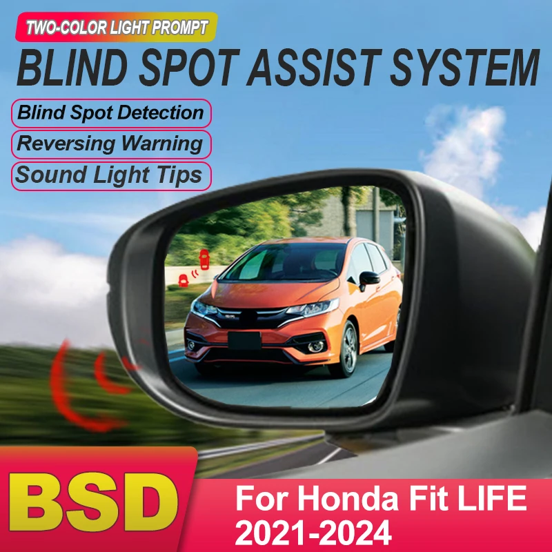 Car Electronic Device Blind Spot Detection System BSD BSA BSM Car Sensor Drive Mirror Monitoring For Honda Fit LIFE 2021 to 2024