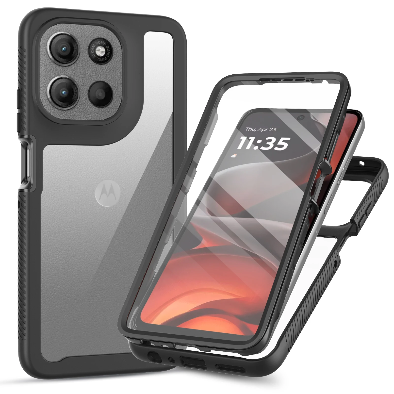 Funda TPU/PC PET Sky para Motorola Moto G56 G55 G35 5G Funda Capa con película de pantalla protección de 360 grados cubierta transparente para teléfono
