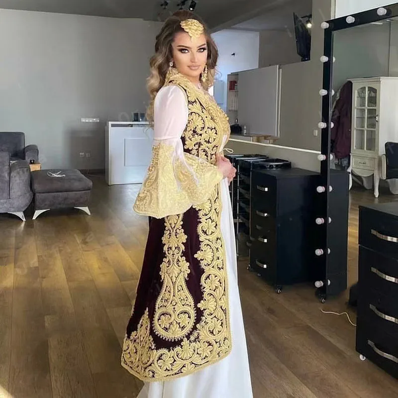 Abiti tradizionali albani modesti Abiti da sera neri Abiti da festa da donna Abito da ballo in pizzo vestido De Fiesta De Boda personalizzato