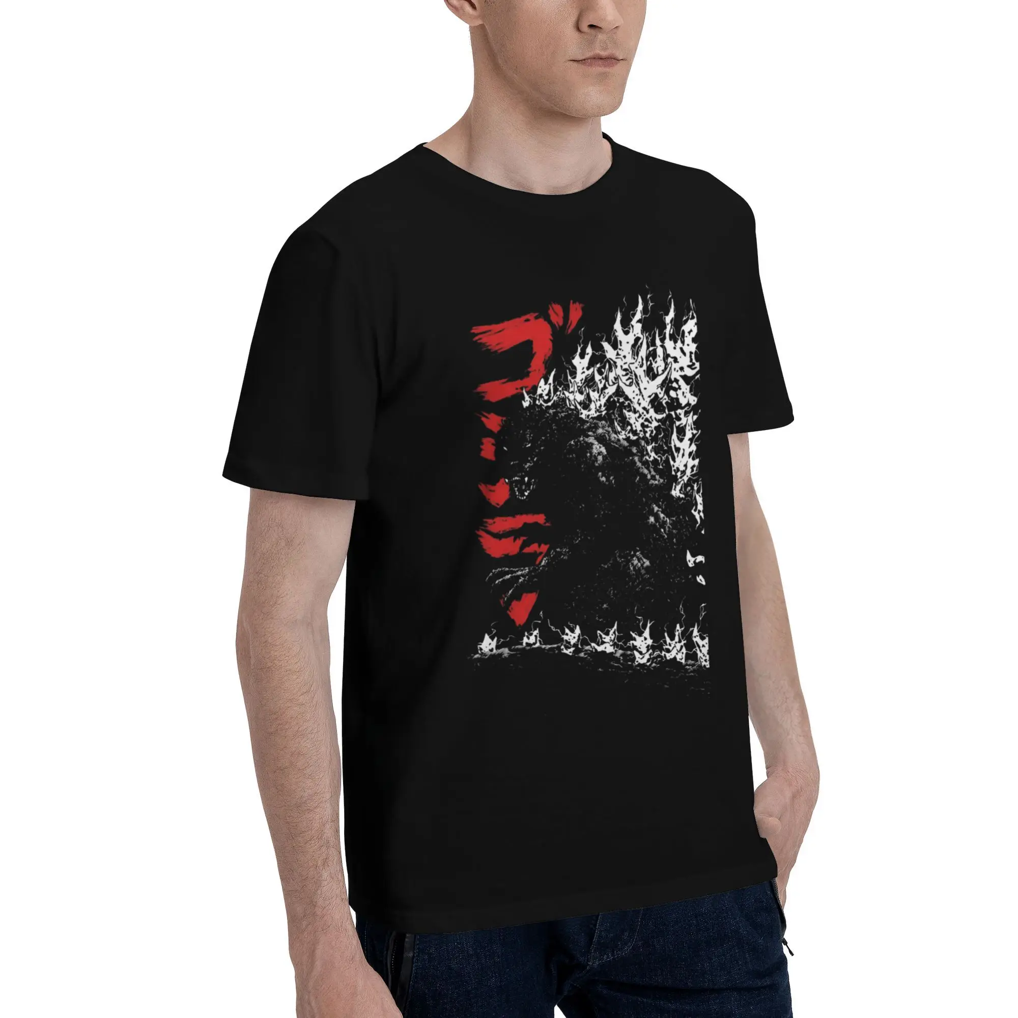 Gojira Millenium godzillas 2000 minus Men T Shirt  Leisure Tees Short Sleeve Crew Neck T-Shirts 100% Cotton 4XL 5XL Clothing