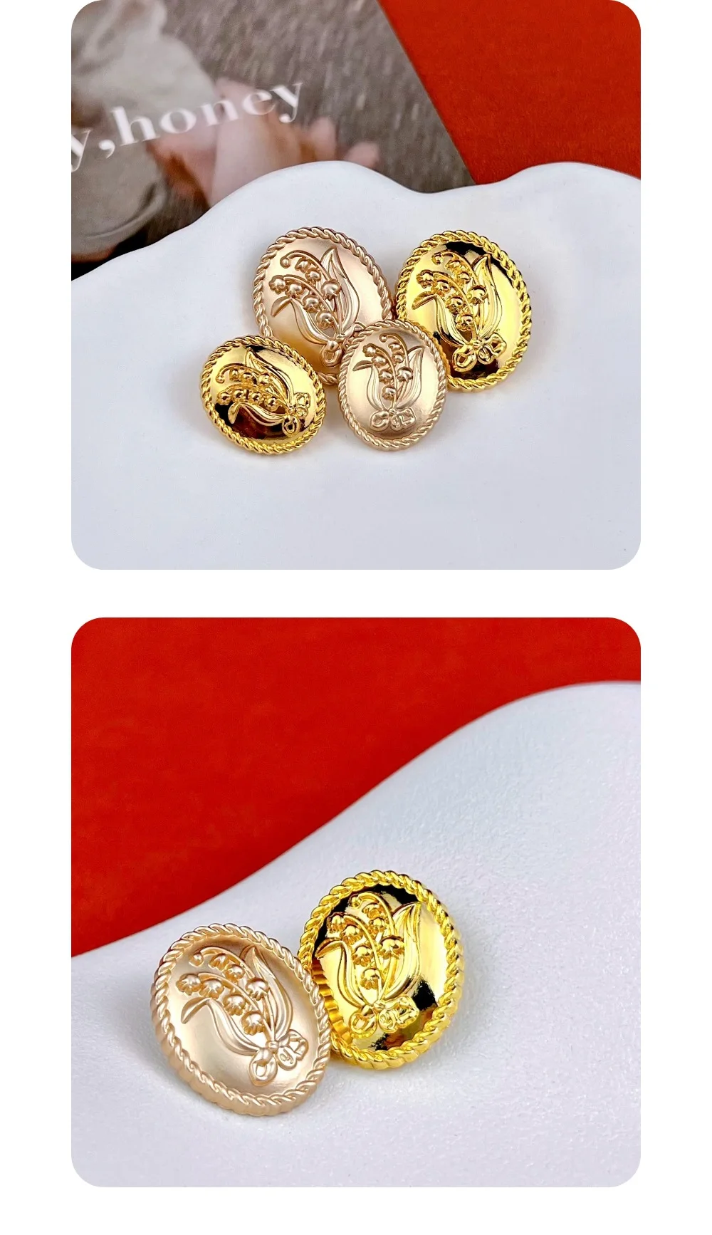 10 Stück Geprägte Metallknöpfe zum Nähen, für Kleidung, Ledertaschen, DIY-Bastelarbeiten, Hochwertige Dekorative Vintage Ovale Knöpfe für Kleider und Accessoires – Detail 6