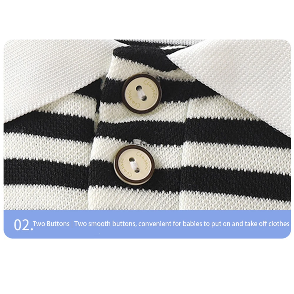 Kinderkleidung, Streifenbluse, Jungen- und Mädchen-Poloshirts, Kinder-Langarmpullover, modische Sweatshirts, T-Shirts, klassisches Oberteil für Kleinkinder – Detail 5