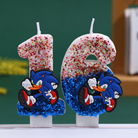 Sonic Theme Party Candles Supplies Number 0-9  Birthday Party  Cake Topper Baby Shower Decoration for Kids Party Supplies