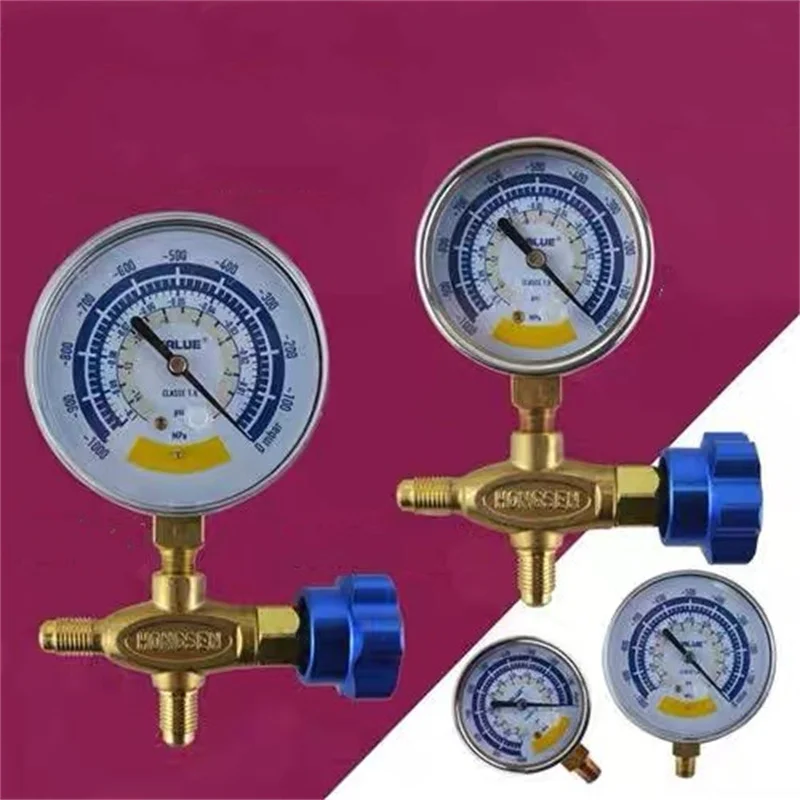 Peça Medidor de Bomba de Vácuo R22 Conjunto de Ferramentas de ar Condicionado Conjunto de Líquido Medidor Coletor 60 mm 80 mm 1