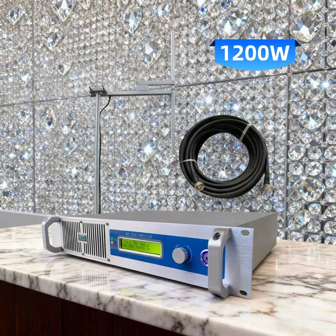 

YXHT-1.2KW(1200W) FM Transmitter Kit 110V/220V Adaptable ,Top CD Sound, Power On/Off Menu for Church, Radio Station, Hospital