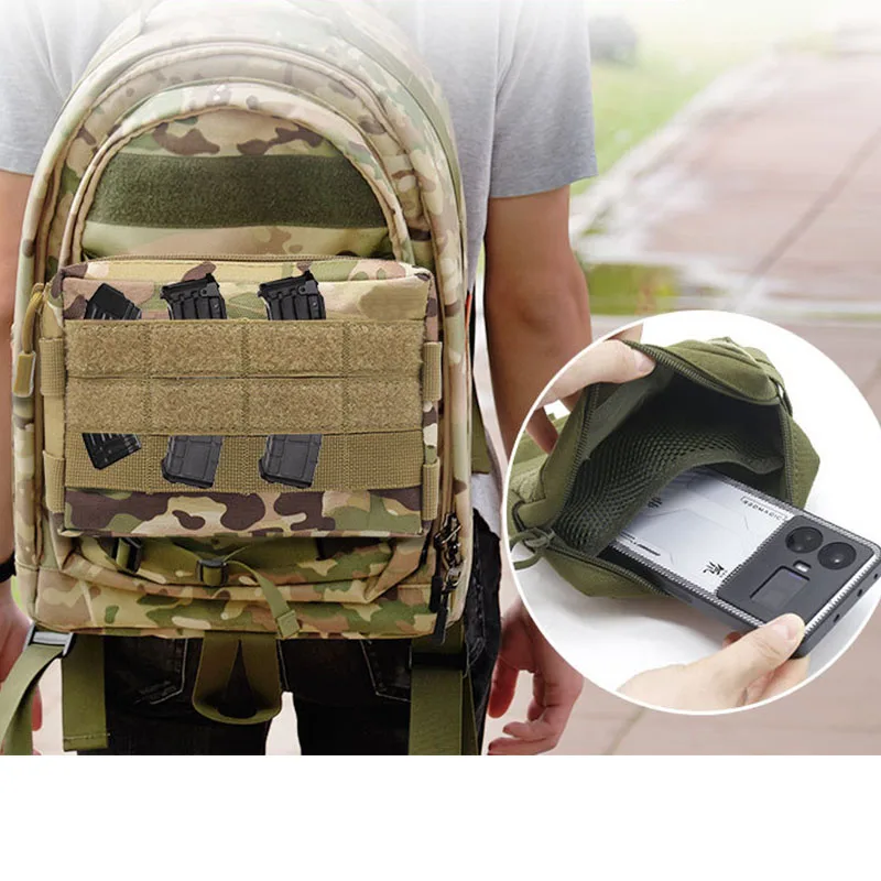Outdoor EDC Kit, Molle Camouflage Waist Pouch, Multi-Functional Coin and Phone Pouch, Accessory Commute Bag