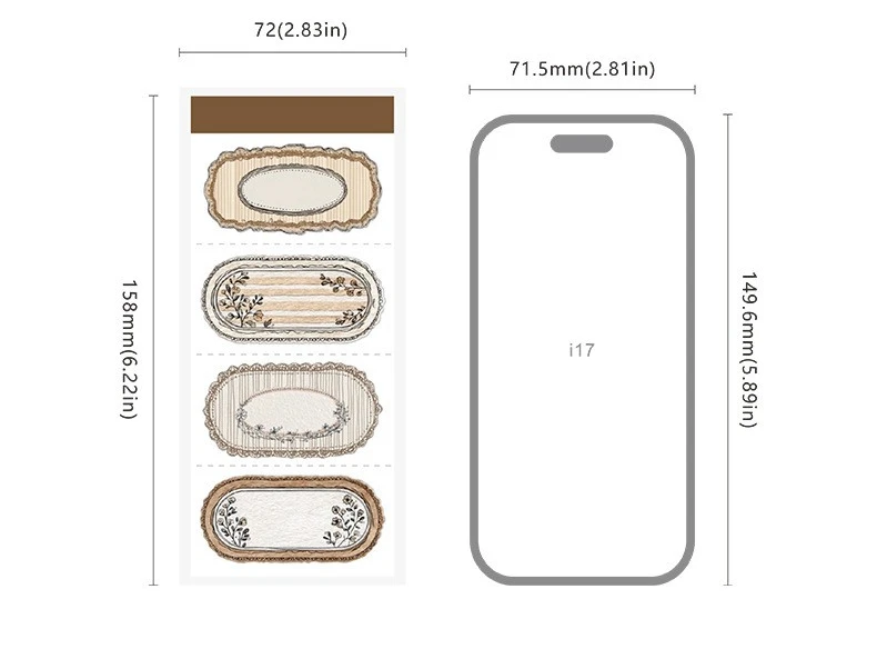 1er-Pack/2er-Pack Vintage-Stanzmuster-Kollagen-Notizen, florale Serie, Notizbuch mit Einband, 6 Stile, 20 Blatt – Detail 10