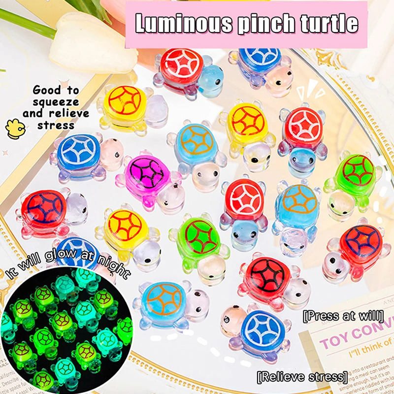 10/20Pcs Kreative Leuchtende Kleine Schildkröte Klebrige Stress Relief Entspannen Spielzeug Squeeze Katze Pfote Spielzeug Kneifen Und dekomprimieren Spielzeug