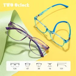 Flexible Kids Eyeglass Frames Transparent Rectangle Candy Color Child Boy Prescription Medical Myopia Frame 0 Diopter Anti Blue