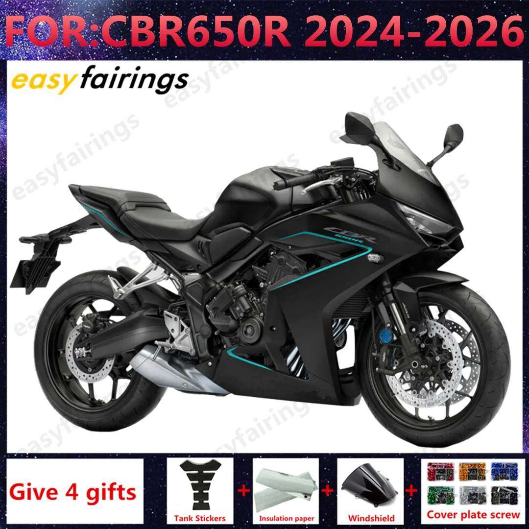 Kit carene a iniezione per moto compatibili con CBR650R 650R CBR650 2024 2025 2026, kit carene complete nero blu